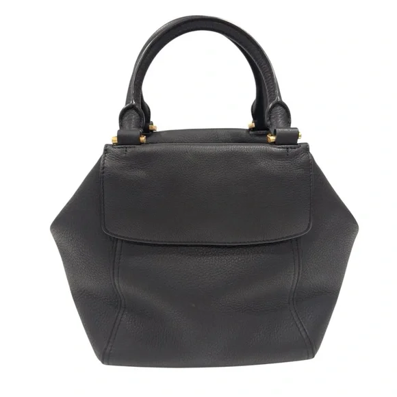 NWOT Tory Burch Black Half Moon Satchel with Gold Accents - Picture 2 of 4